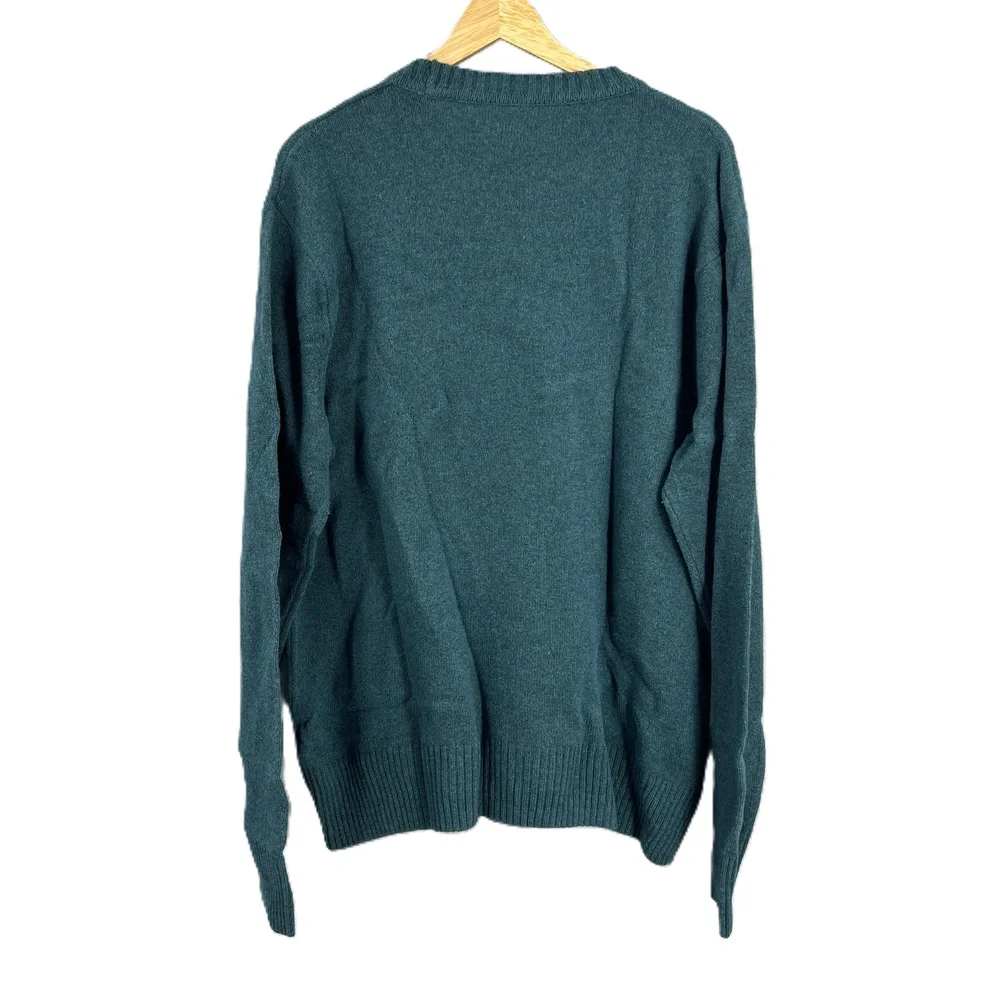 J.Crew Men’s Sweater Teal Rugged‎ Merino Wool Crewneck Jumper Mens XL